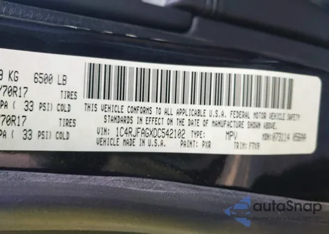 2013 Jeep Grand Cherokee Laredo из США, поврежденный, VIN 1C4RJFAGXDC542102